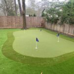 Residential backyard putting green