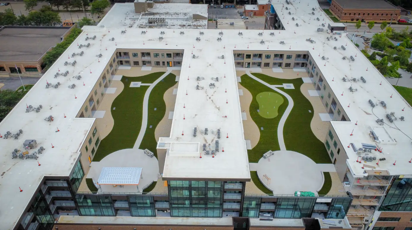 synthetic rooftop lawn