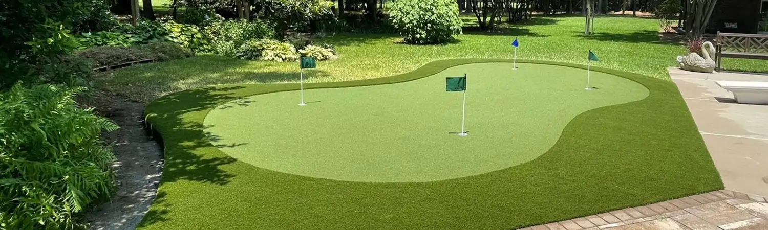 Artificial grass putting green installed by SYNLawn