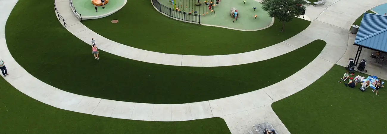 Commercial artificial grass park installed by SYNLawn