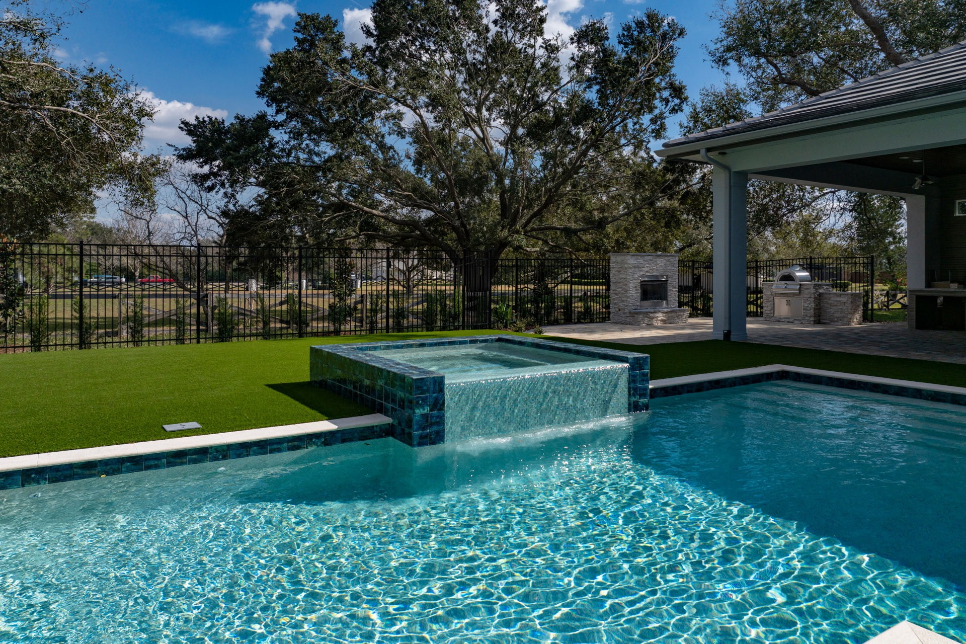 Dallas Artificial Grass Backyard Pool Installation Dallas Artificial Grass Backyard Pool Installation